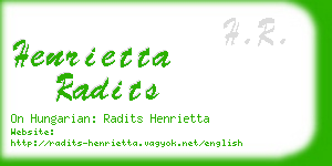 henrietta radits business card